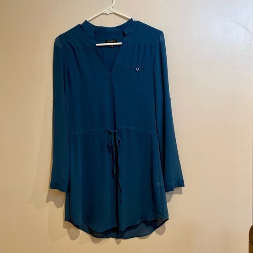 UK2LA long sleeve sheer blue dress